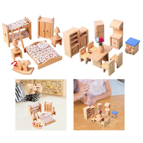 Wooden dollhouse furniture - dollhouse,