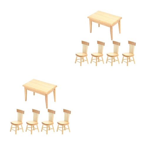 Miniature ivory wood table and - ivory,
