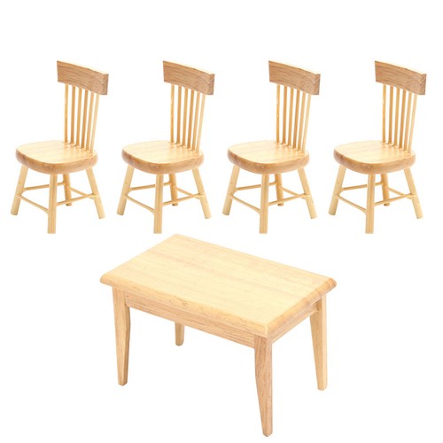 Miniature ivory wood table and - ivory,