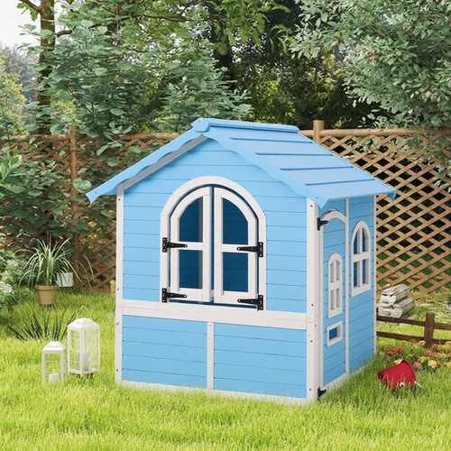 Large wooden playhouse with - playhouse,