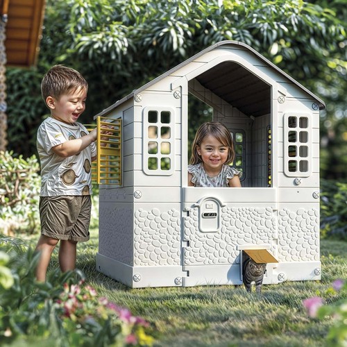 Small white playhouse - white,